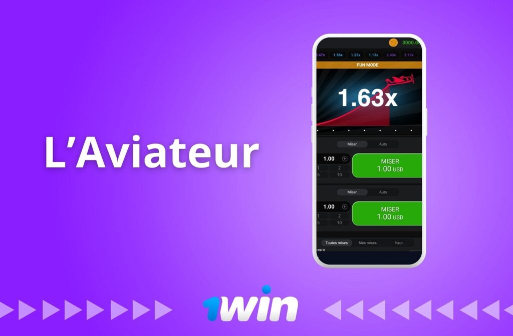 Application pour jouer à Aviator sur 1win Bénin Casino.