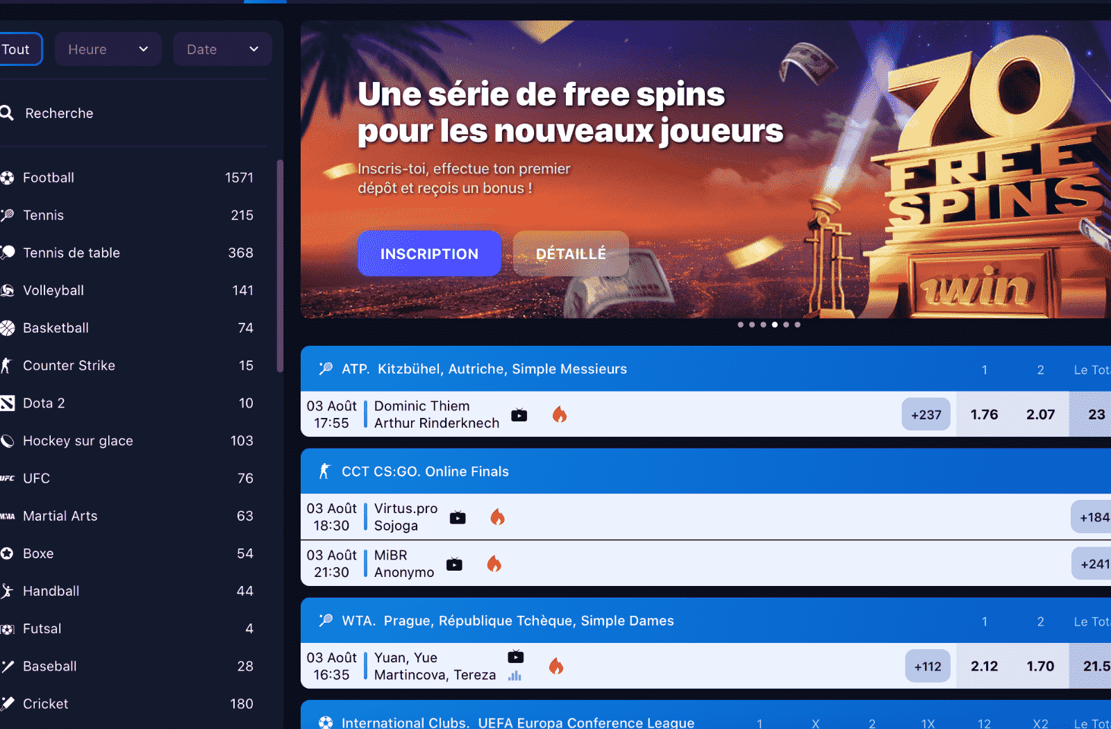 ouvrir le site 1win Bénin
